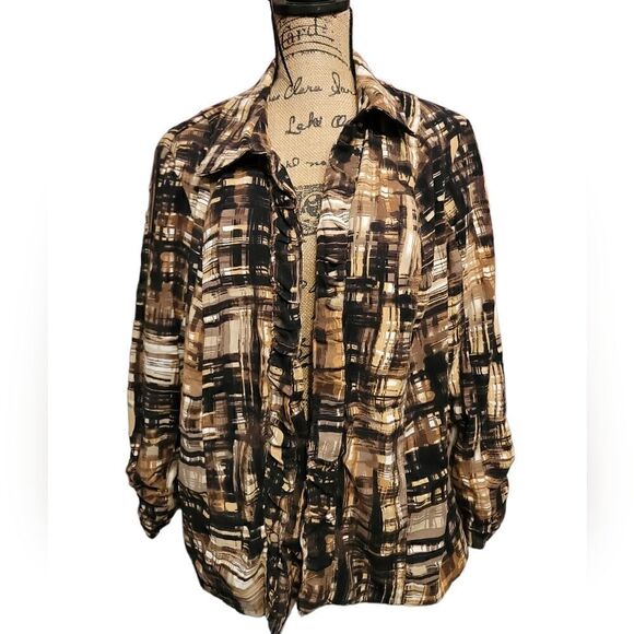 Dress Barn Ruched Open Front Jacket Size 14/16 - Picture 2 of 9